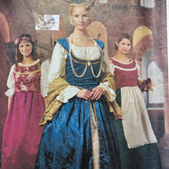 McCalls costumes-uncut -2663-size med medieval costumes- snood and shawl - Picture 3 of 7